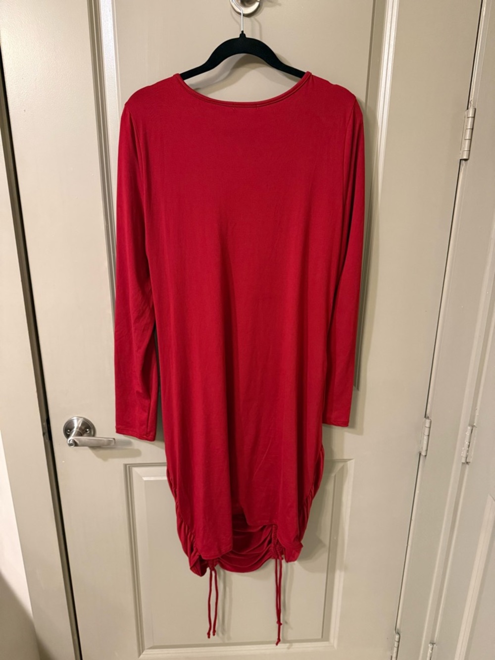 Fashion Nova Red Ruched Long-Sleeve Mini Dress - 2X - Picture 3 of 3